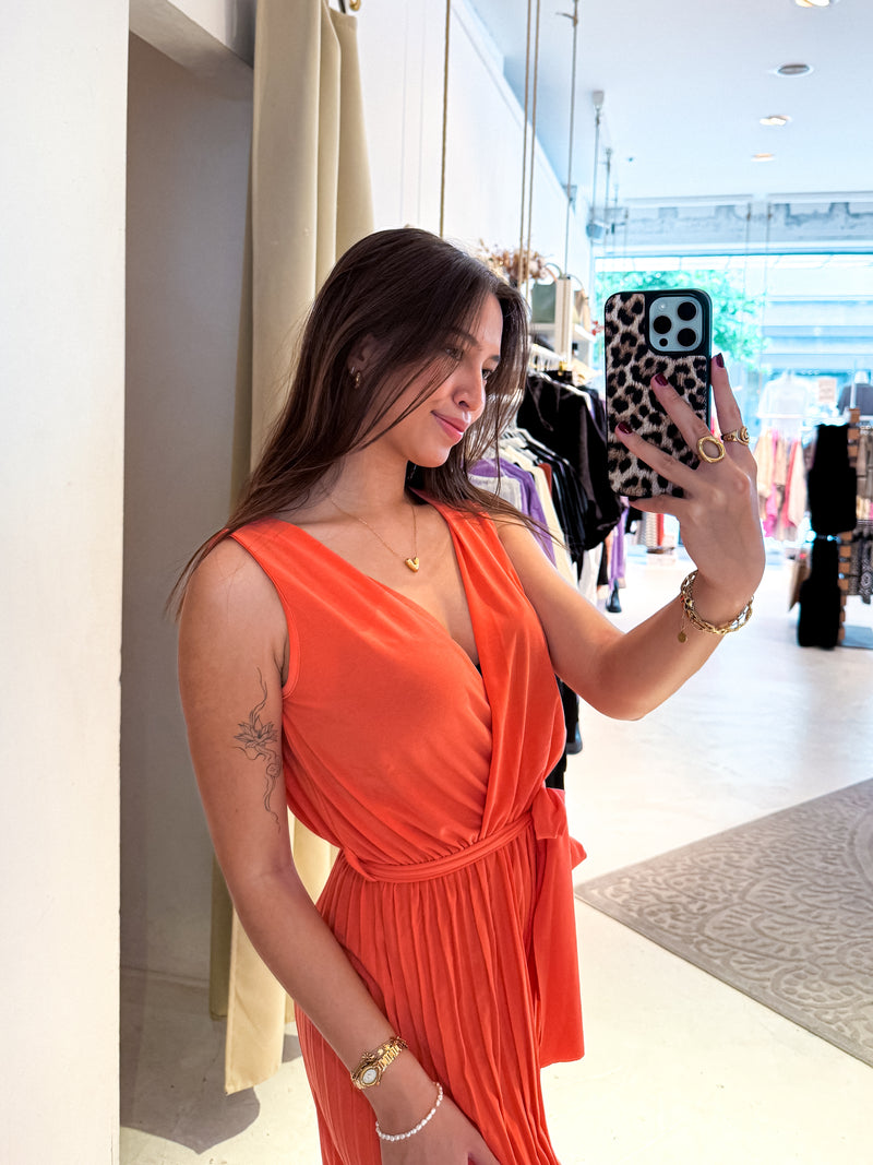 Plissee Jumpsuit Peach