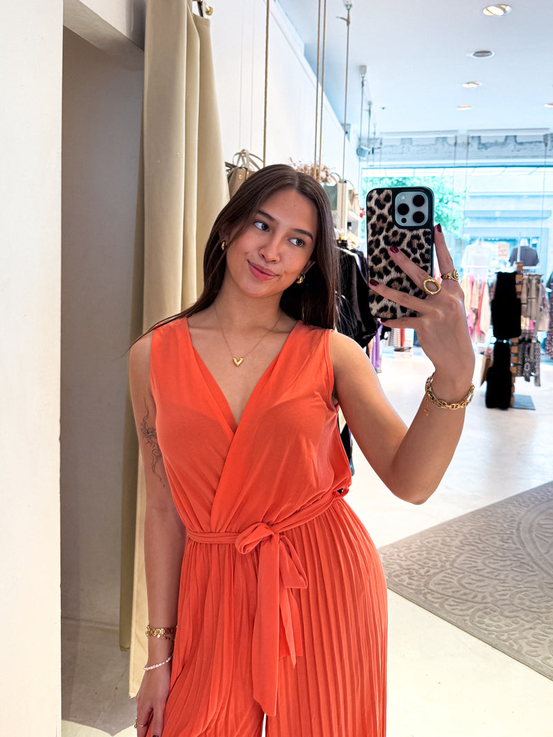 Plissee Jumpsuit Peach