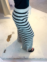 Strickhose mit Muster Beige