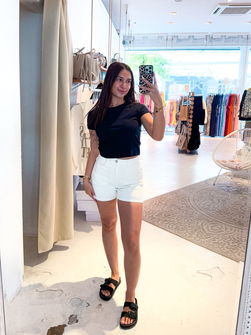 Basic Jeans Short Weiß