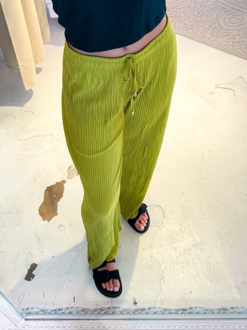 Feine Rib Hose Hellgrün