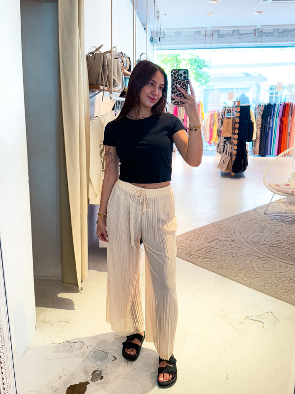 Dünne Plissee Hose Peach