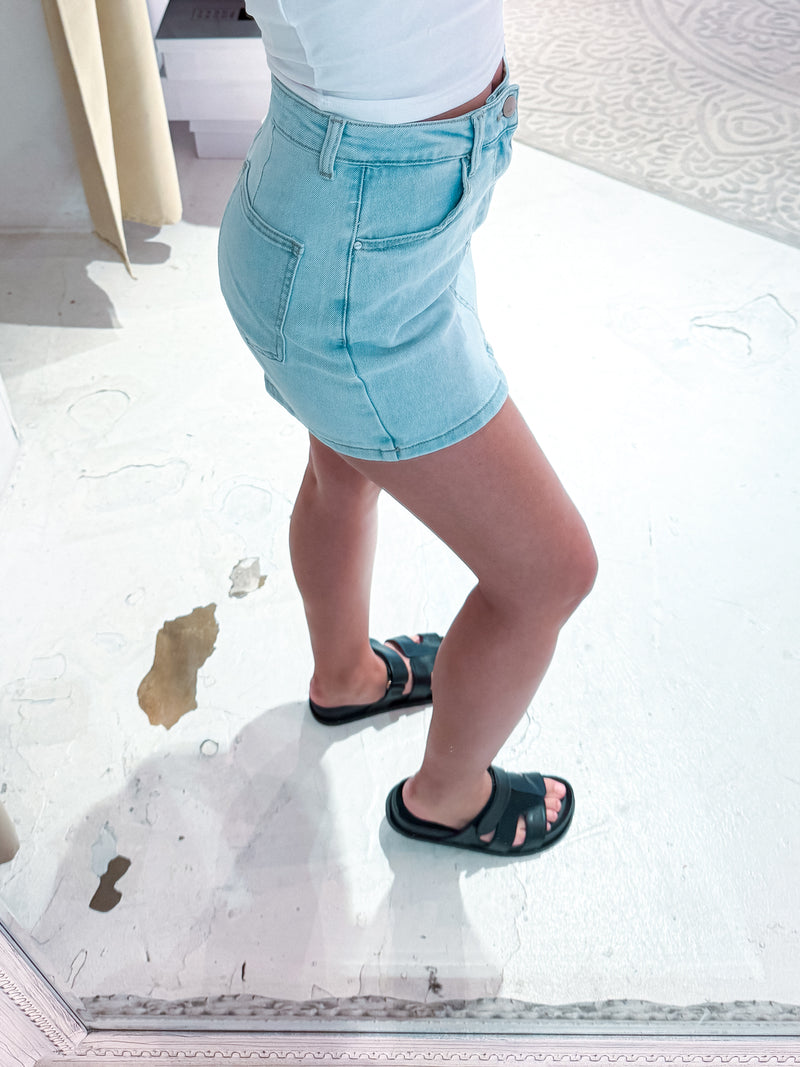 Jeans Hosenrock Hellblau