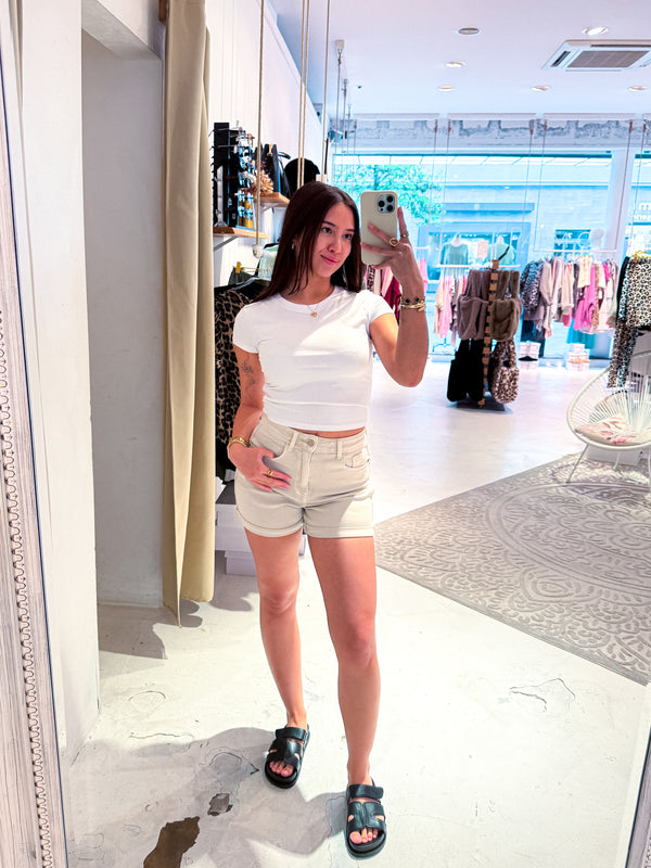 Jeans Short Beige