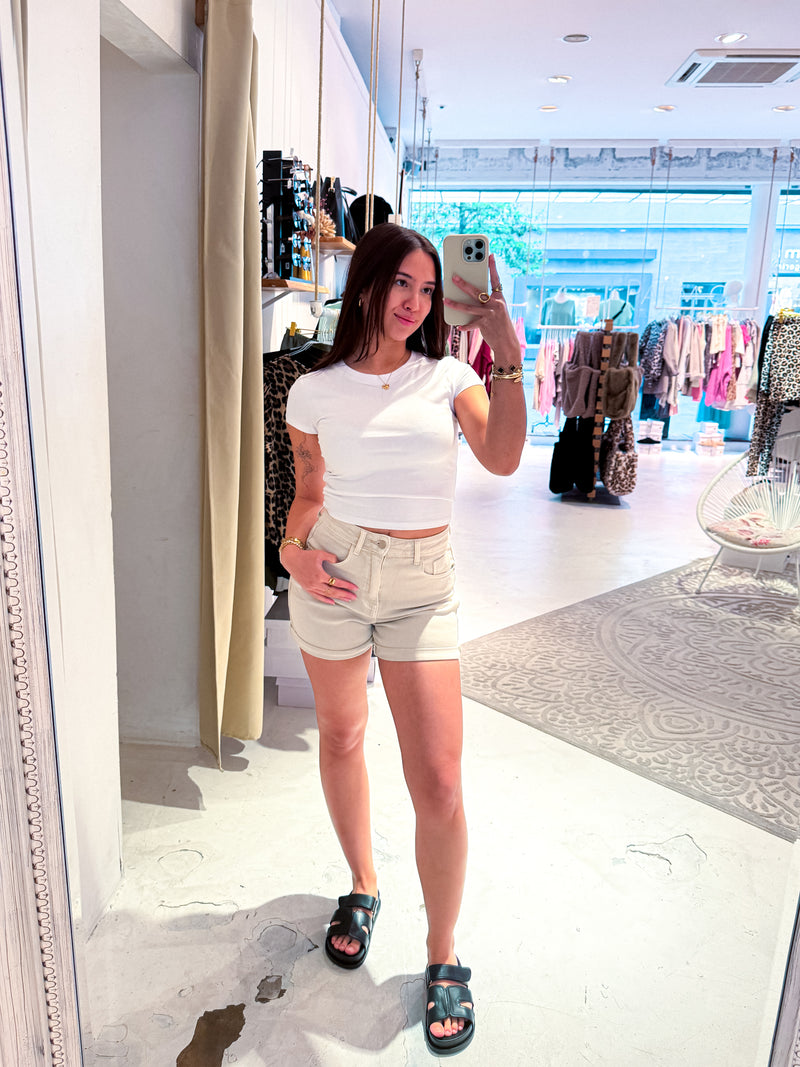 Jeans Short Beige