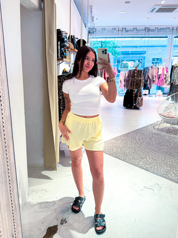 Waffle Short Gelb