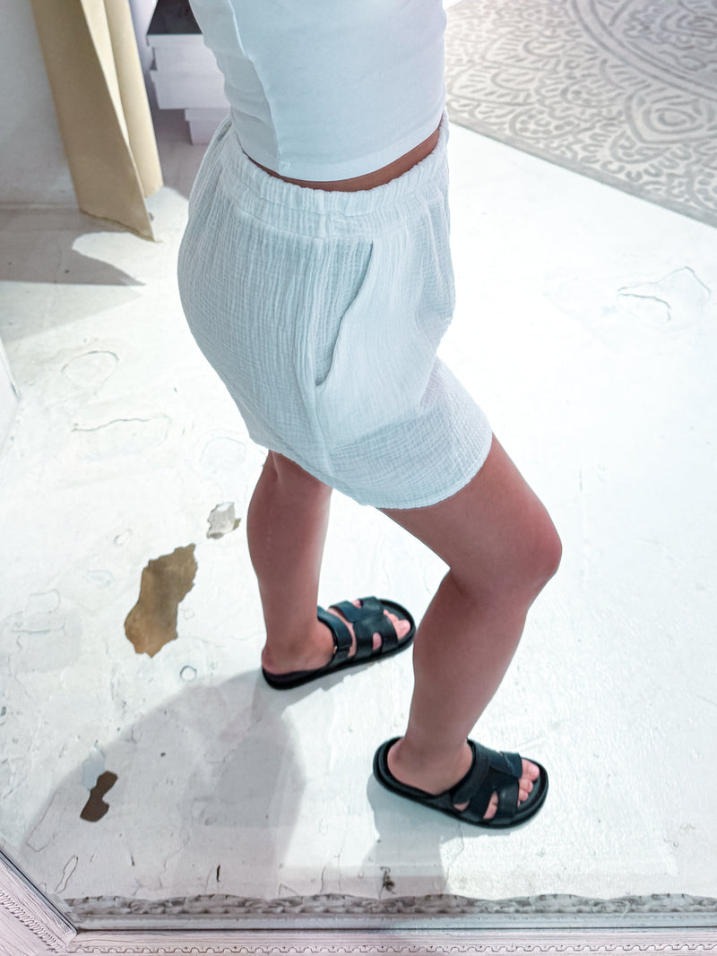 Waffle Short Weiß
