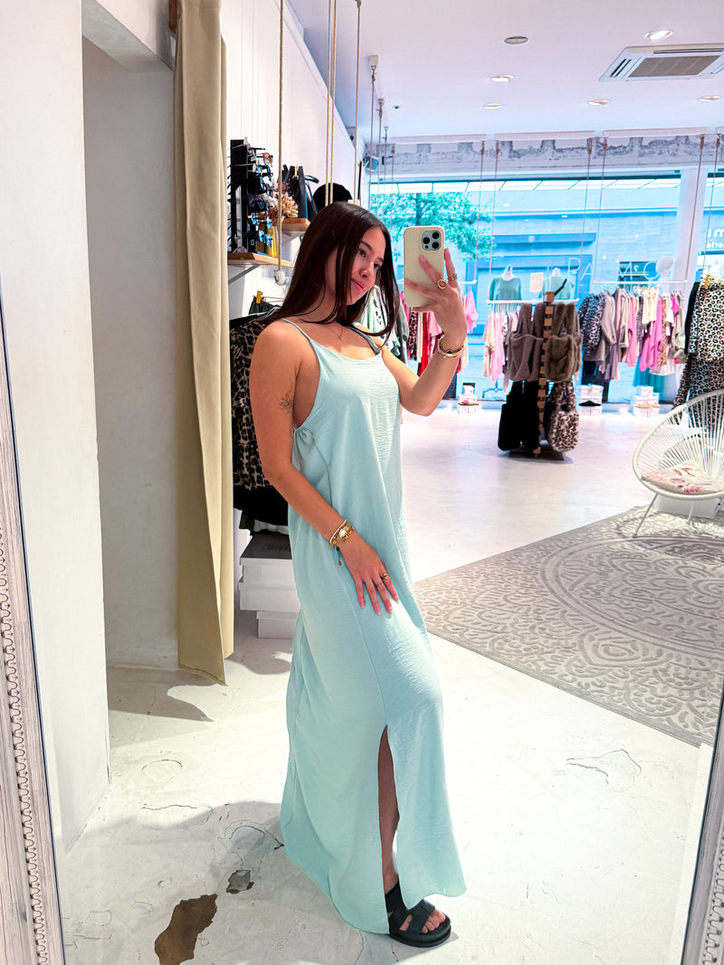 Maxikleid mit Spaghettiträgern Mint