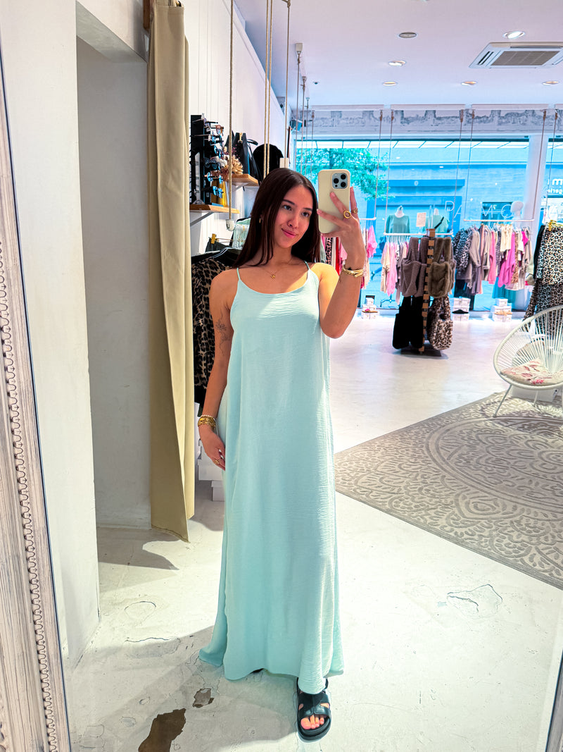 Maxikleid mit Spaghettiträgern Mint