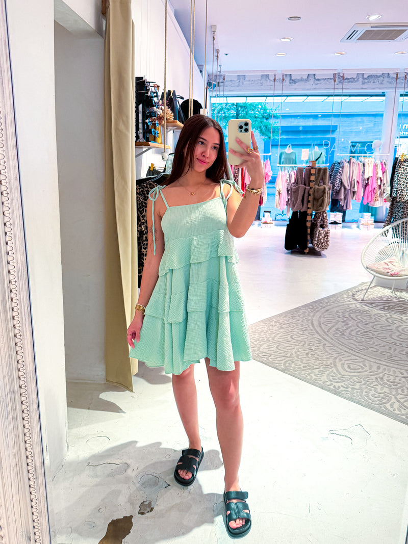 Waffle Kleid Mint