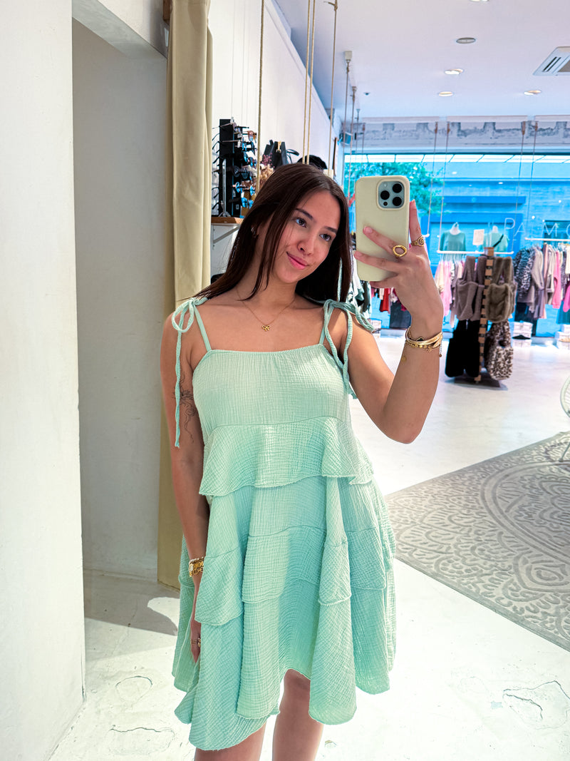 Waffle Kleid Mint