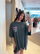 Good Vibes Only Oversized Tee Dunkelgrau