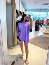 Good Vibes Only Oversized Tee Lila