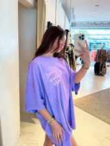 Good Vibes Only Oversized Tee Lila