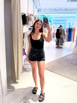 Jeans Short mit Gürtel Schwarz