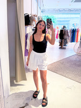 Leinen Short Beige