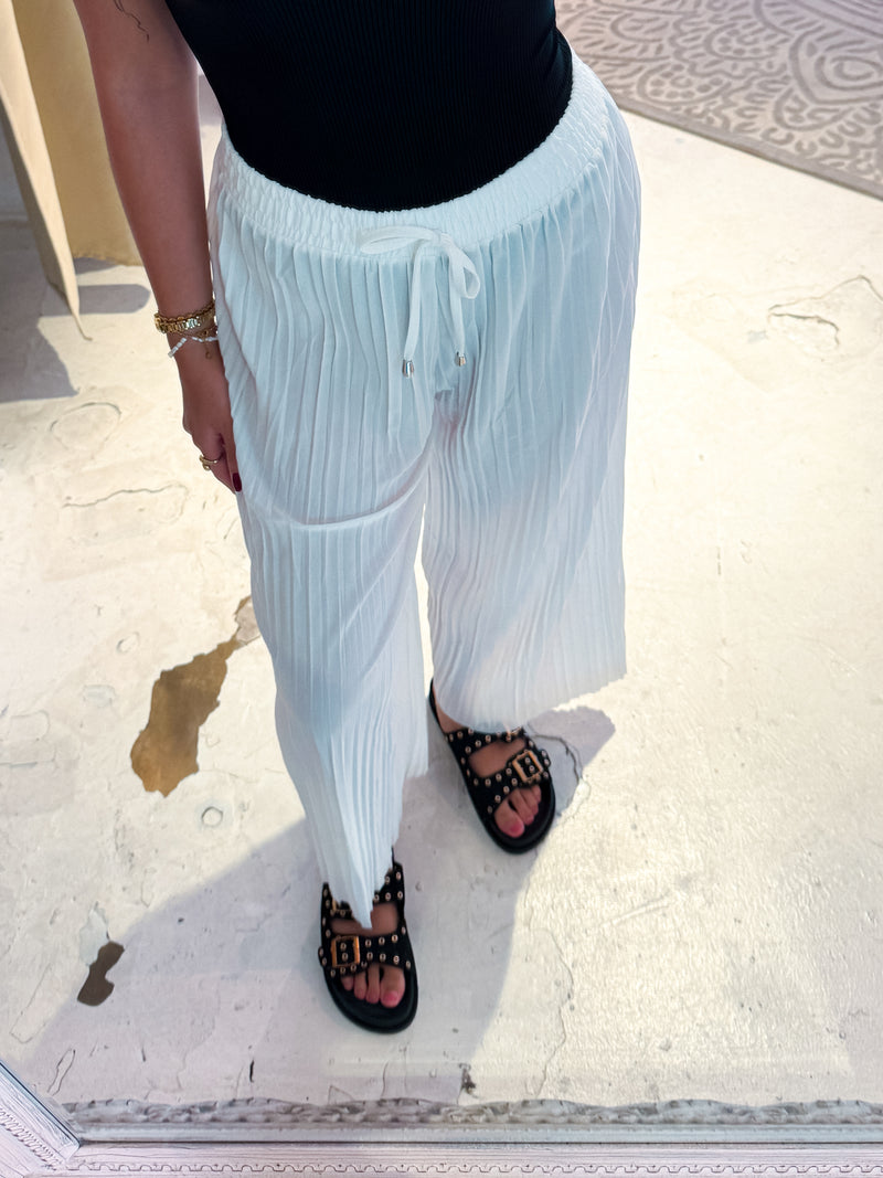 Dünne Plissee Hose Weiß