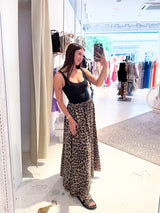 Maxi Waffle Rock mit Leomuster Camel