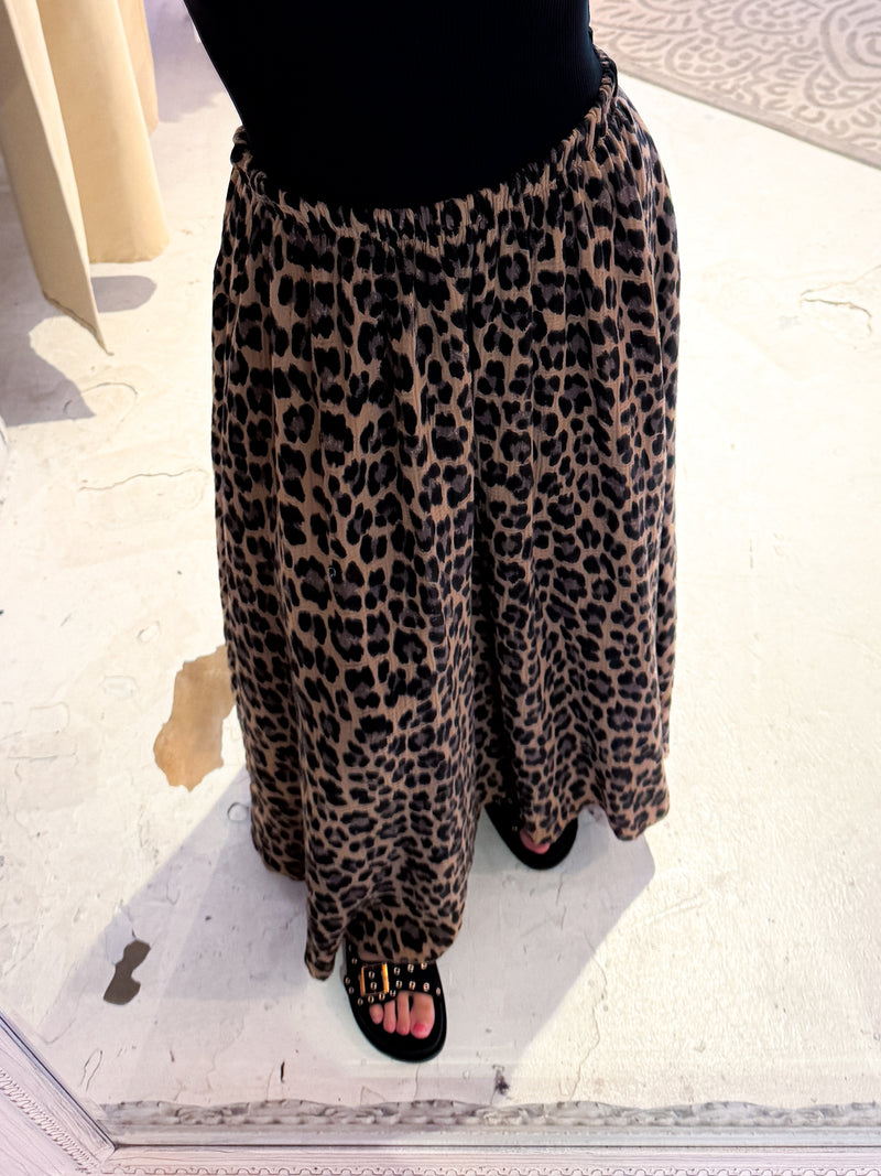 Maxi Waffle Rock mit Leomuster Camel