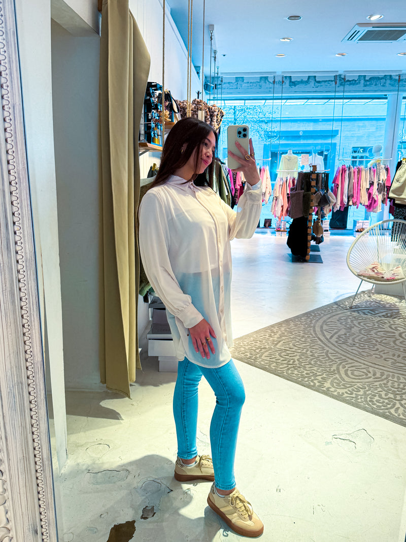Long Bluse Creme