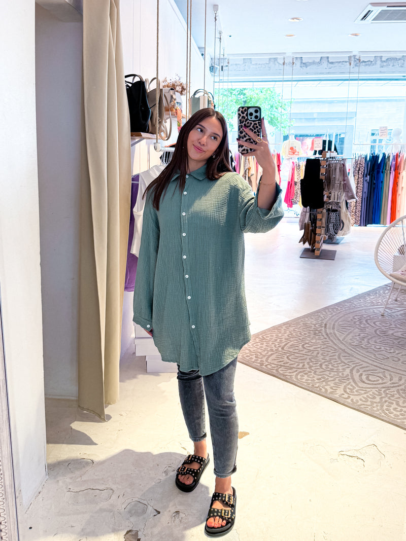 Waffle Bluse Olive