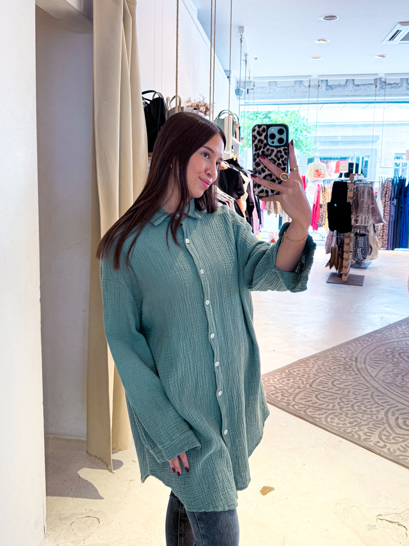 Waffle Bluse Olive