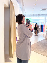 Oversized Blazer mit Leomuster Taupe