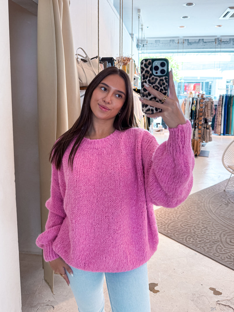 Oversized Strickpullover Pink