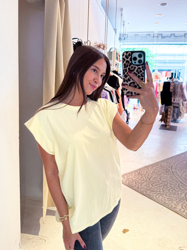 Lockeres Basic Tee Gelb