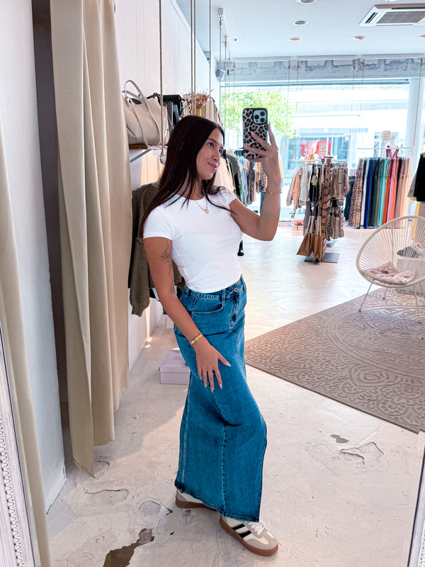 Maxi Jeansrock Blau