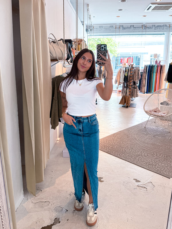 Maxi Jeansrock Blau