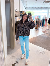 Bomberjacke mit Leomuster Camel