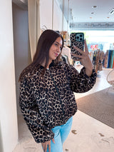 Bomberjacke mit Leomuster Camel