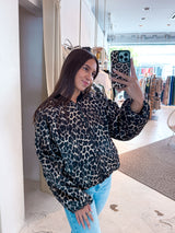 Bomberjacke mit Leomuster Grau