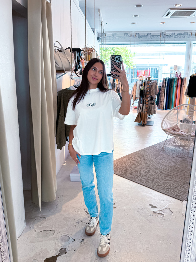 Helena Heavy Oversized Tee Washed Warm White