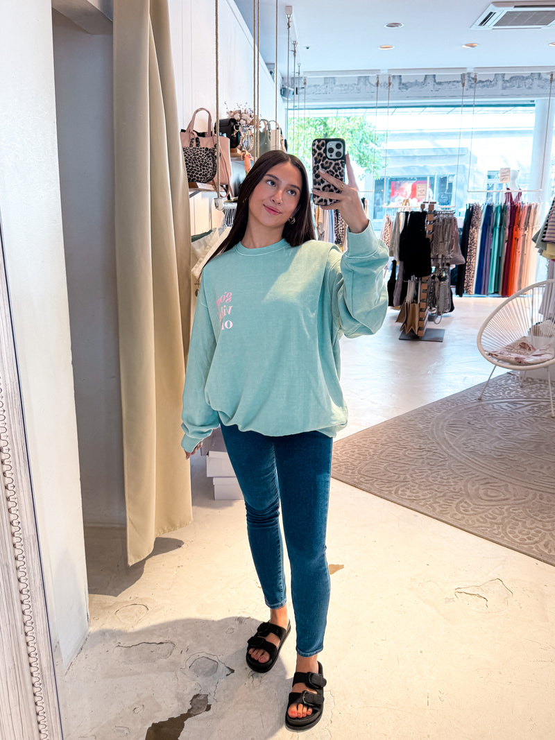 Good Vibes Only Crew Neck Mint
