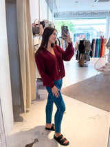 Strickjacke Weinrot