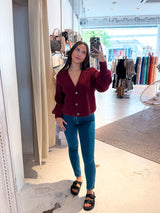 Strickjacke Weinrot