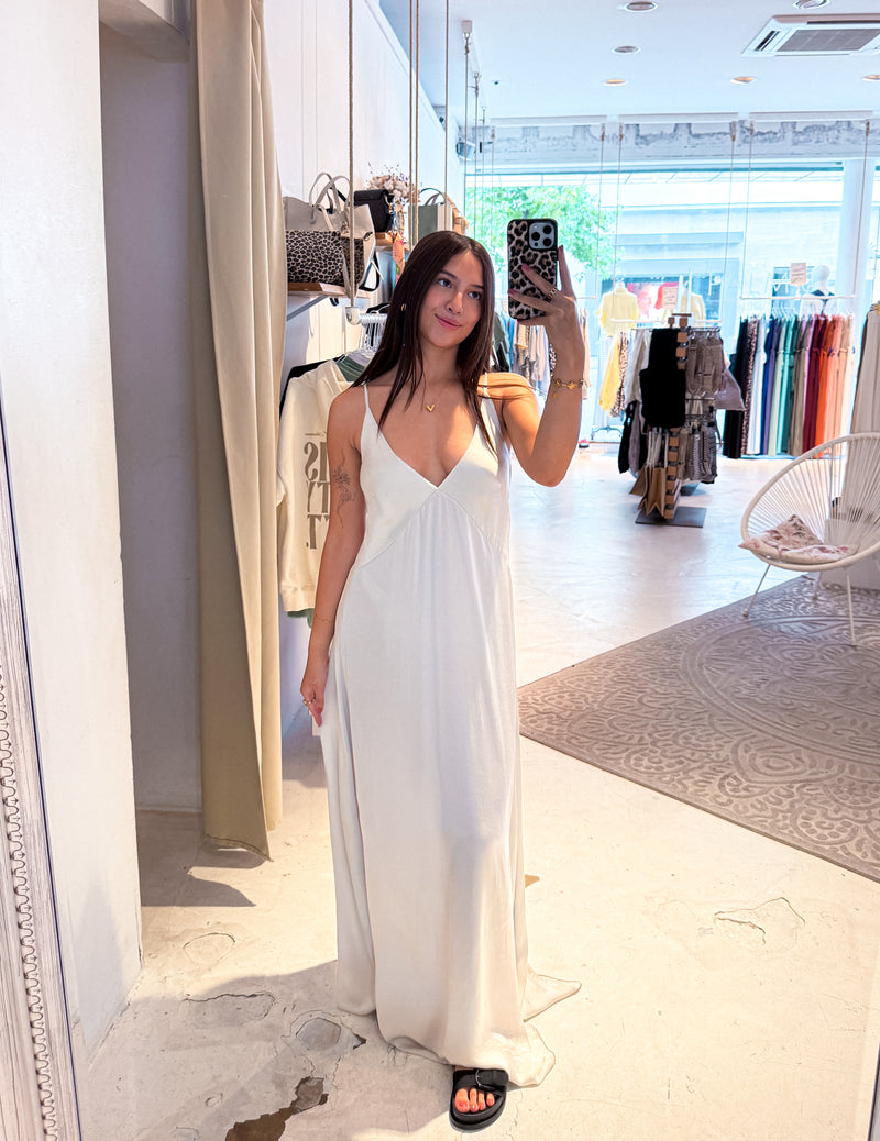 Silky Maxikleid Beige