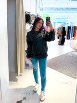 Kunstleder Bikerjacke Schwarz