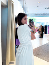 Maxikleid mit Gürtel Beige