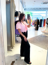 Bluse mit Lochstickerei Rosa