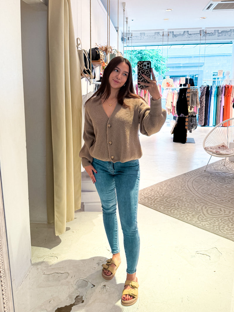 Strickjacke Camel