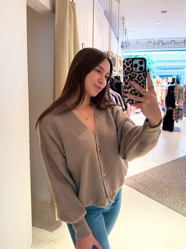 Strickjacke Camel