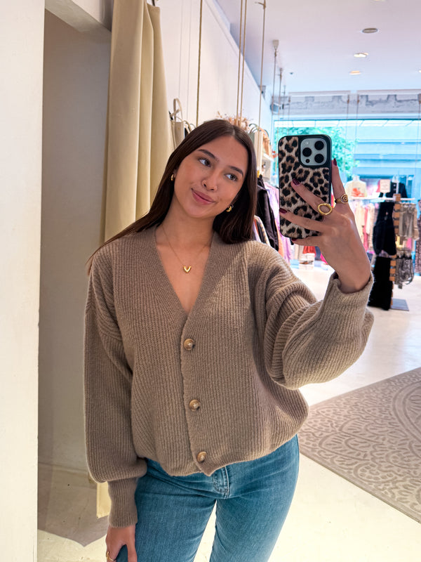Strickjacke Camel