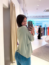 Dünner Strickpullover Hell Olive