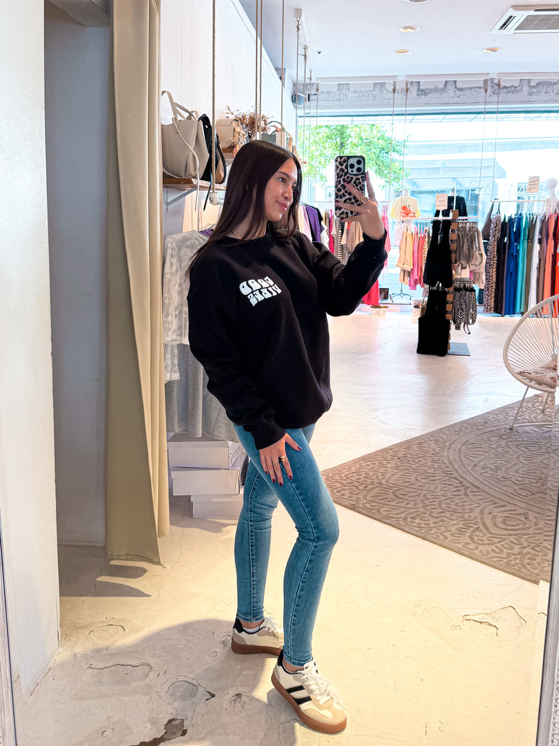 Good Vibes Only Crew Neck Schwarz