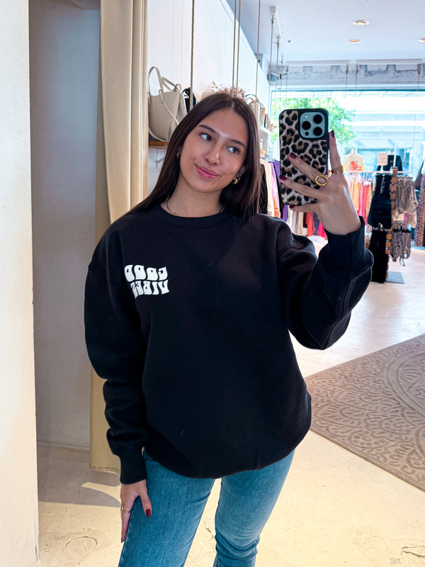 Good Vibes Only Crew Neck Schwarz