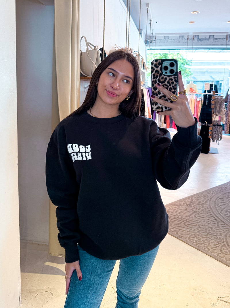 Good Vibes Only Crew Neck Schwarz