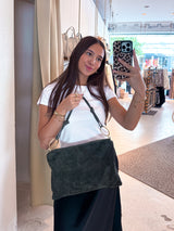 Eckige Schultertasche Olive